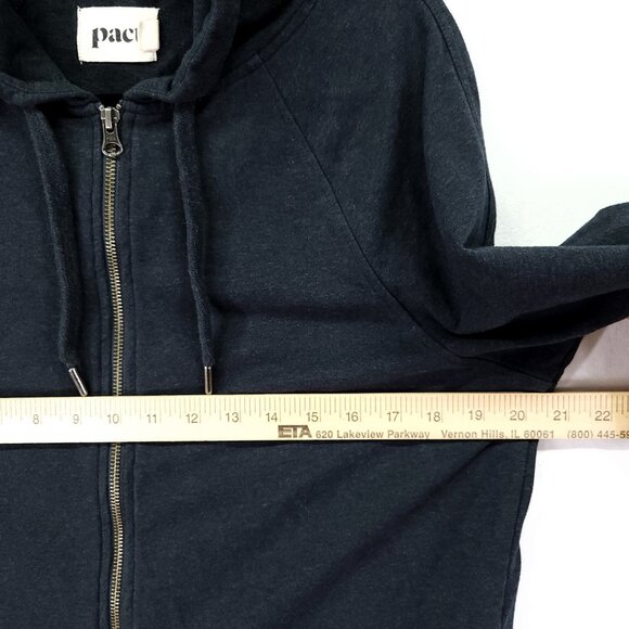 Pact Hoodie Sweatshirt Mens Medium Blue Organic Cotton Full Zip Sustainable - Picture 3 of 13